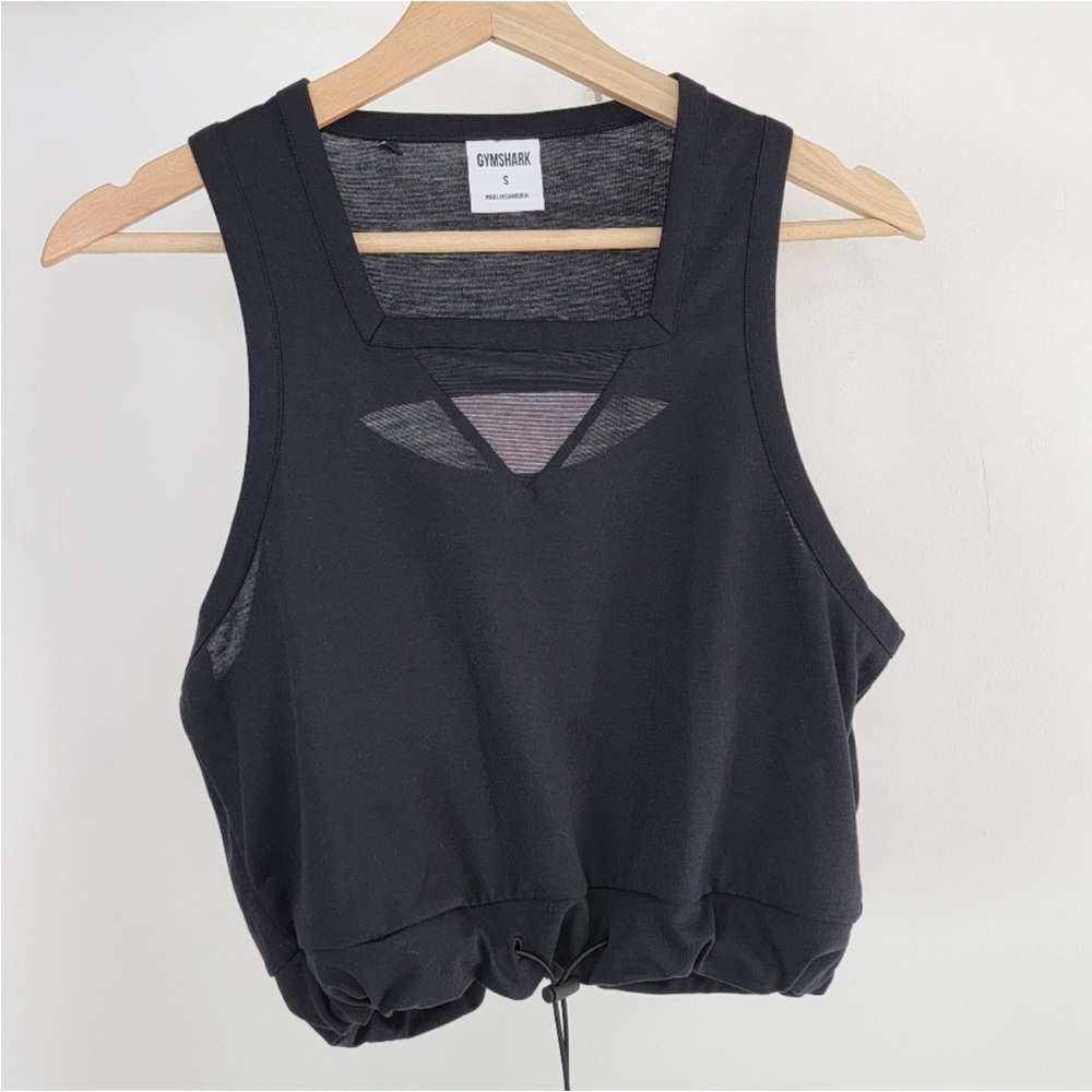 Gymshark Cropped Tank Adjustable Hem Mesh - Size Small